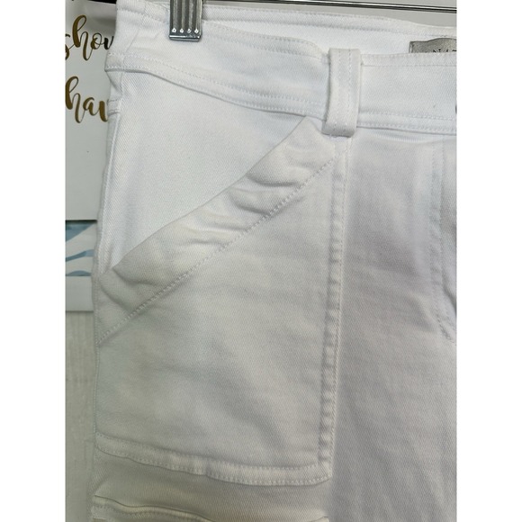 Anatomie White Denim Skinny Cargo Pants Women's Small Side/Back Pockets Snap On. - Picture 5 of 7